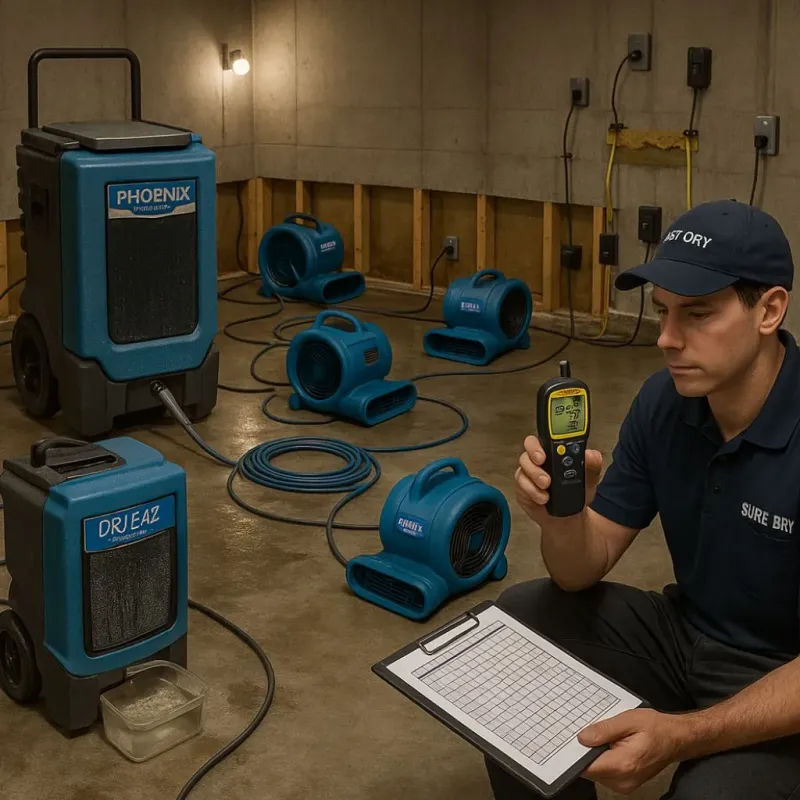 Structural Drying and Dehumidification process in Manchester, WI